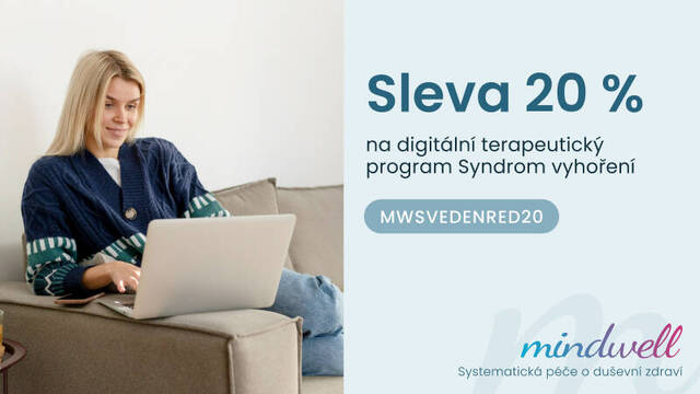 Mindwell sleva 20 % na digitální terapeutický program Syndrom vyhoření