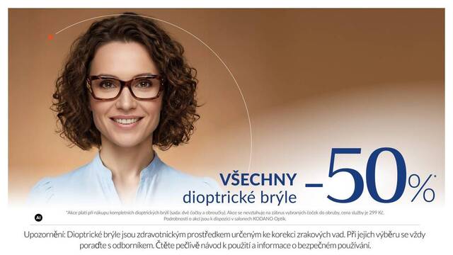 Nové dioptrické brýle se slevou 50 %
